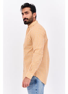 GANT Men Regular Fit Checkered Long Sleeves Dress Shirt, Rusty Orange Combo  - Image 2
