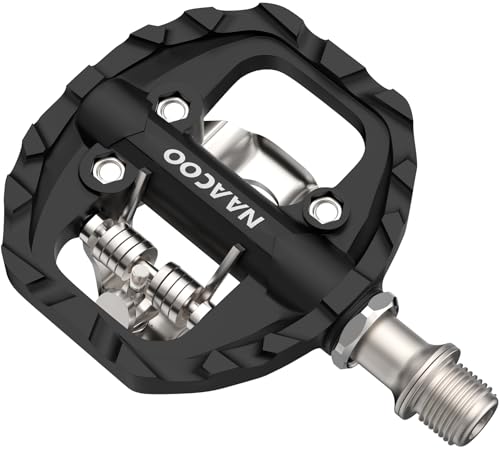 NAACOO Bike Pedals Dual Platform Compatible with Shimano SPD Mountain Clipless Pedals,3-Sealed Bearing Lightweight Nylon Fiber Bicycle Pedals for Outdoor Spin Exercise Peloton Fit Trekking Bike - Image 3