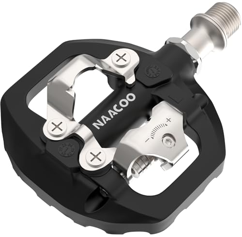 NAACOO Bike Pedals Dual Platform Compatible with Shimano SPD Mountain Clipless Pedals,3-Sealed Bearing Lightweight Nylon Fiber Bicycle Pedals for Outdoor Spin Exercise Peloton Fit Trekking Bike - Image 4