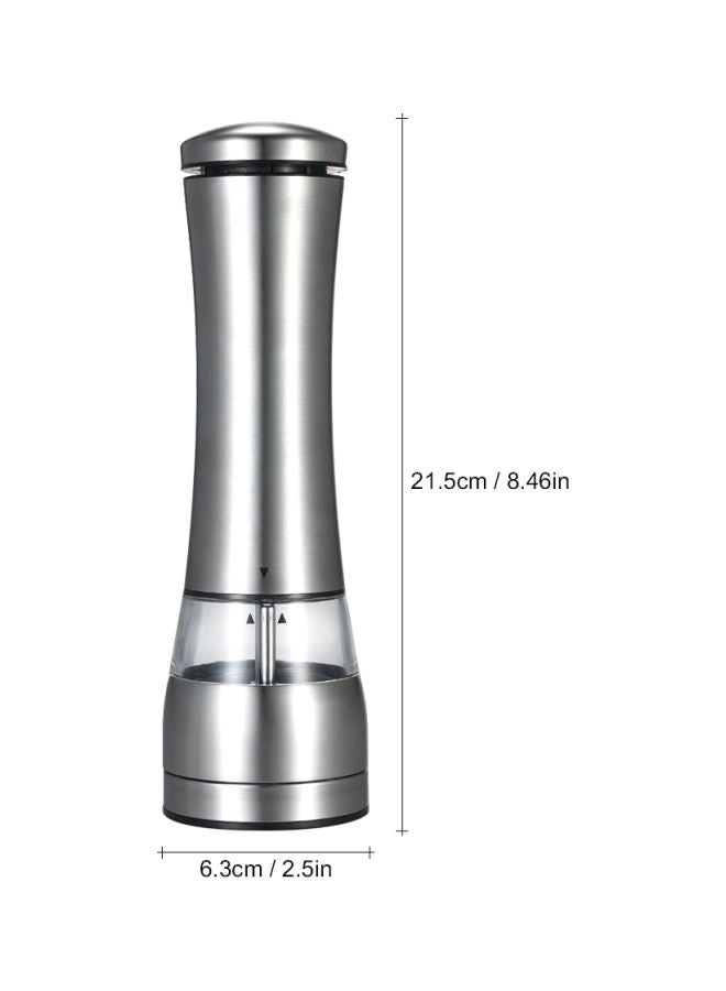 Stainless Steel Electric Pepper Grinder Silver 21.5x6.3cm  - Image 2