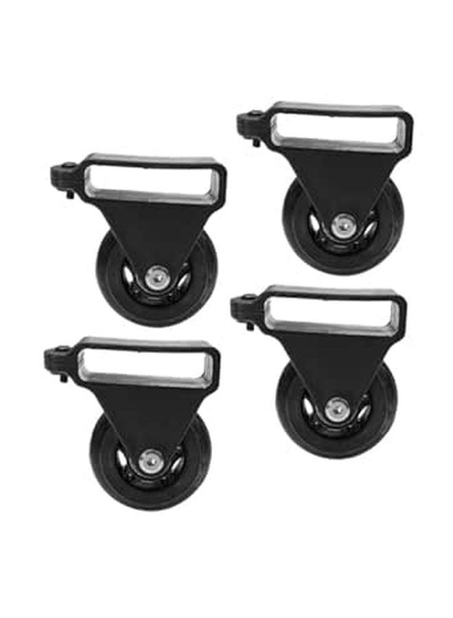 4 Pcs Aluminum Alloy Telescoping Ladder Wheels With Stabilizer Bar For Easy Mobility - Image 1