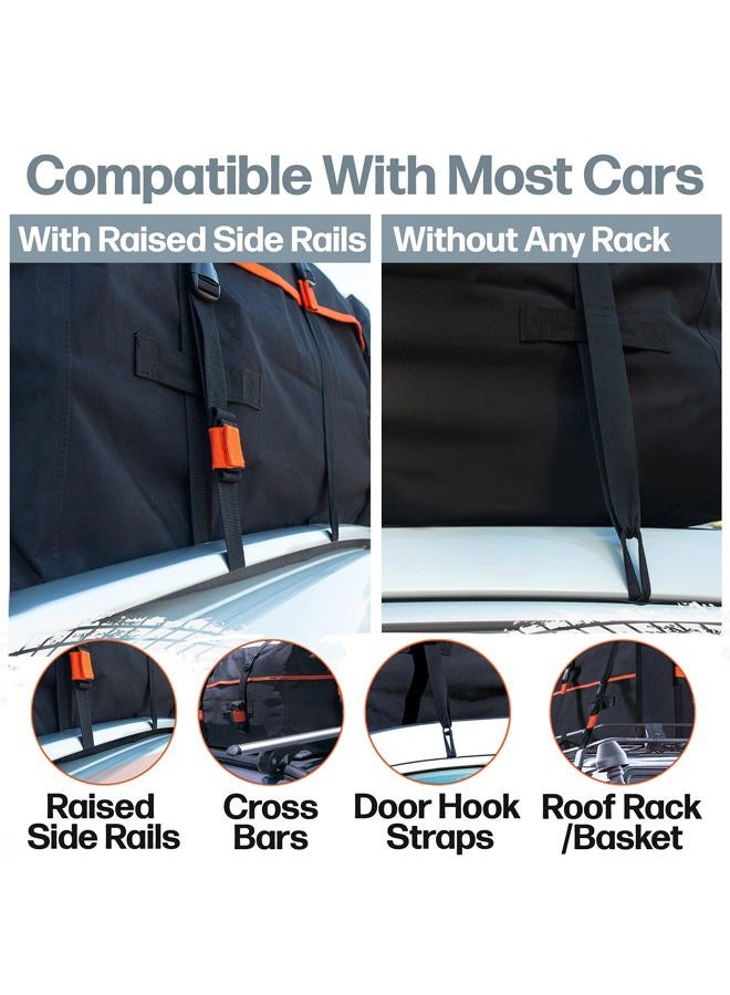RoofPax 19 cft. Car Rooftop Cargo Carrier Bag, Waterproof Storage - Including Double Zippers, Integrated Mat, 10 Heavy-Duty Tie-Down Straps fit Cars with/Without Roof Top Rack or Side Rails. - Image 2