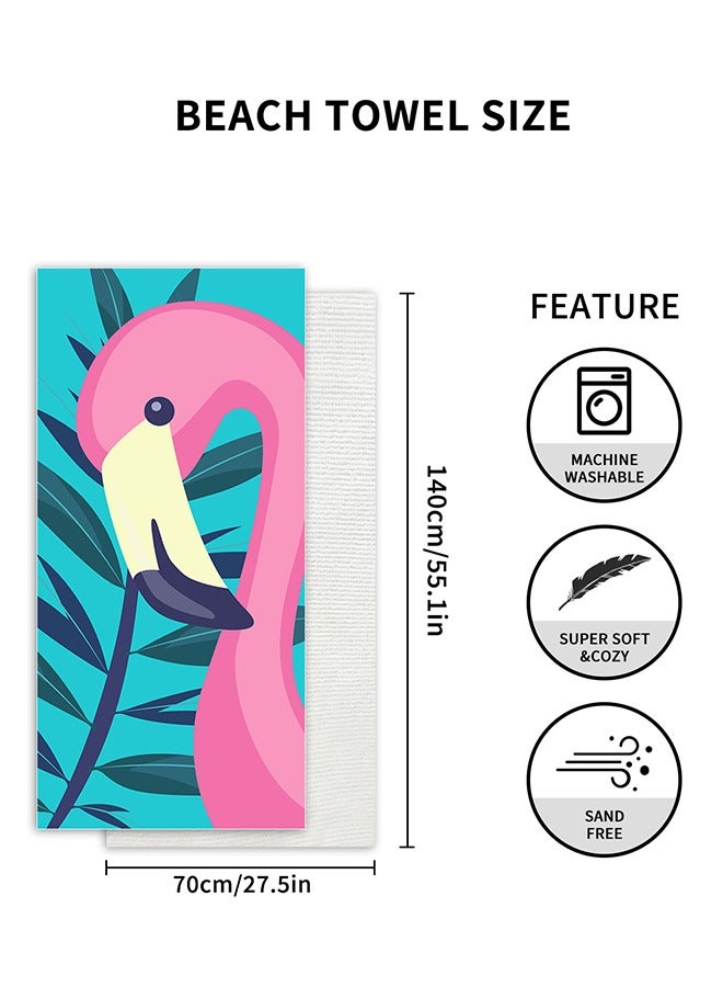 منشفة شاطئ من الألياف الدقيقة الفاخرة - كبيرة جدًا 140 × 70 سم، خالية من الرمال، سريعة الجفاف، خفيفة الوزن، فائقة الامتصاص - مثالية للسفر واليوغا وحمام السباحة وصالة الألعاب الرياضية - إكسسوار شاطئ أنيق للكبار والصغار - Image 3
