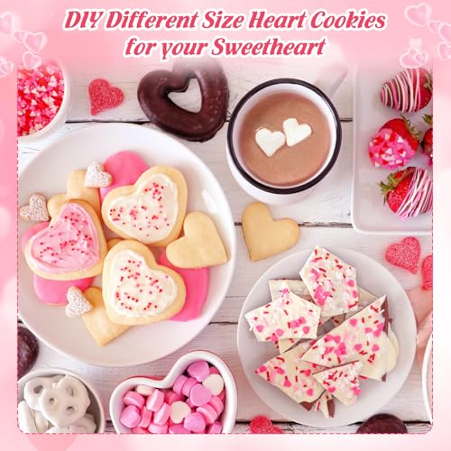 LifeisLuck Heart Cookie Cutter Set 10Pcs Stainless Steel Biscuit Cutters Valentine’s Day Different Size Heart Shapes Mold Fondant Cake Cookie Molds for Baking Anniversary, Bridal, Engagement and Wedding - Image 4