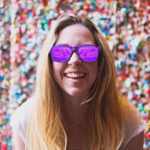Fsmiling Purple Sunglasses Bulk Adult Party Sunglasses 80s Shades Pack for Men Women Mardi Gras UV400 Protection-10Pack - Image 5