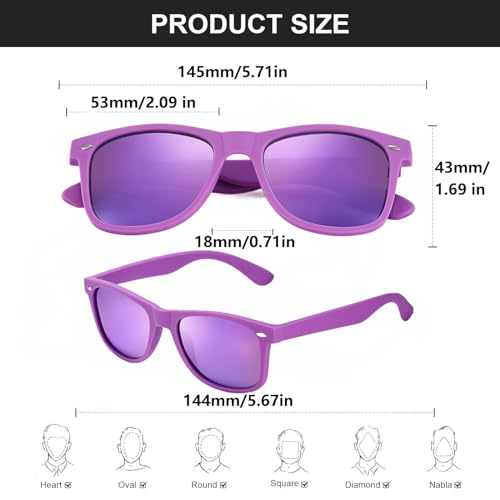 Fsmiling Purple Sunglasses Bulk Adult Party Sunglasses 80s Shades Pack for Men Women Mardi Gras UV400 Protection-10Pack - Image 3