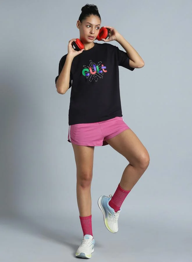 كالت تيشيرت نسائي أسود مريح من ماركة كارير