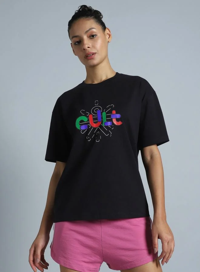 كالت تيشيرت نسائي أسود مريح من ماركة كارير