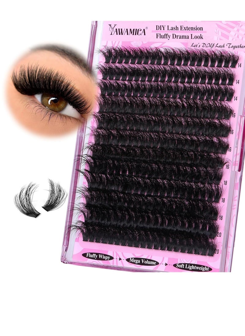 Yawamica Fluffy Lash Clusters Thick 200D Volume Eyelash Clusters 14-20mm Wispy Individual Lashes D Curl Cluster Eyelash Extensions 240pcs DIY Lash Extension for Beginners - pzsku/Z242793A9AE3E9B0245BAZ/45/_/1732882477/267b4ac7-4264-4ebb-8dbf-34c7e80948de