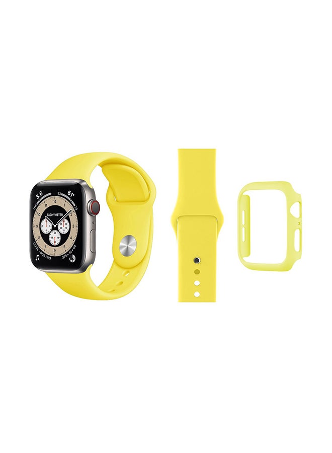 Perfii Bumper Replacement Band For Apple Watch Series 6/SE/5/4 Yellow