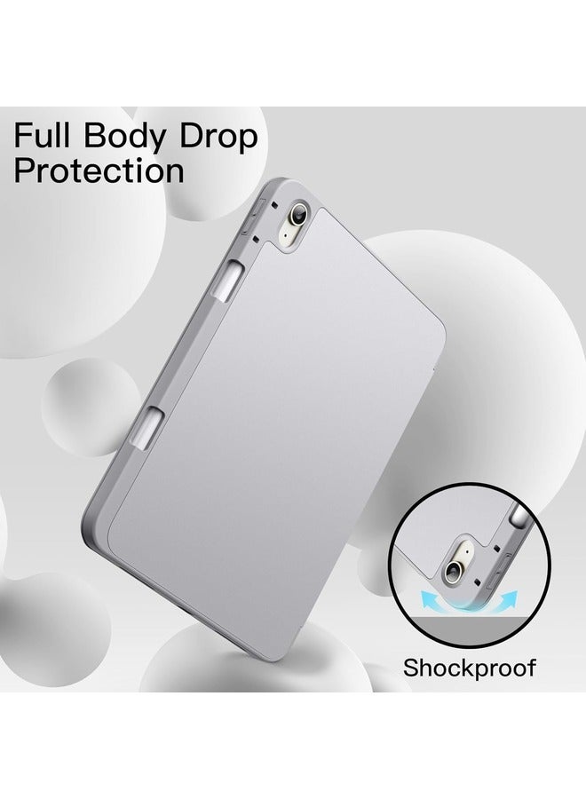 ELTRAZONE Silver Trifold Smart Cover for iPad Air 13 Inch (M2) 2024 – Auto Wake, Pencil Holder, and Soft TPU Back - Image 4