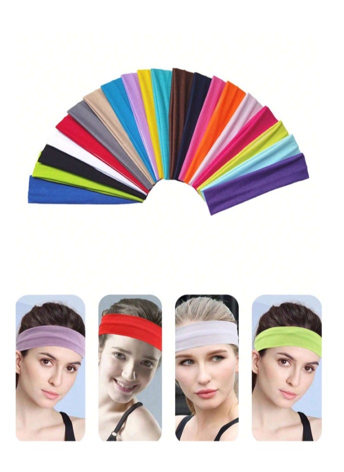 Generic 3 psc Extra Wide 7cm Plain Stretch Unisex Soft Yoga Headband (Random color)  - Image 1