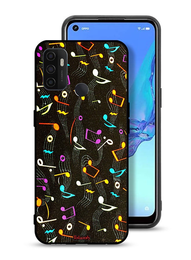 Tolwak Oppo A32 Protective Case Cover Music Fabric Pattern - Image 1