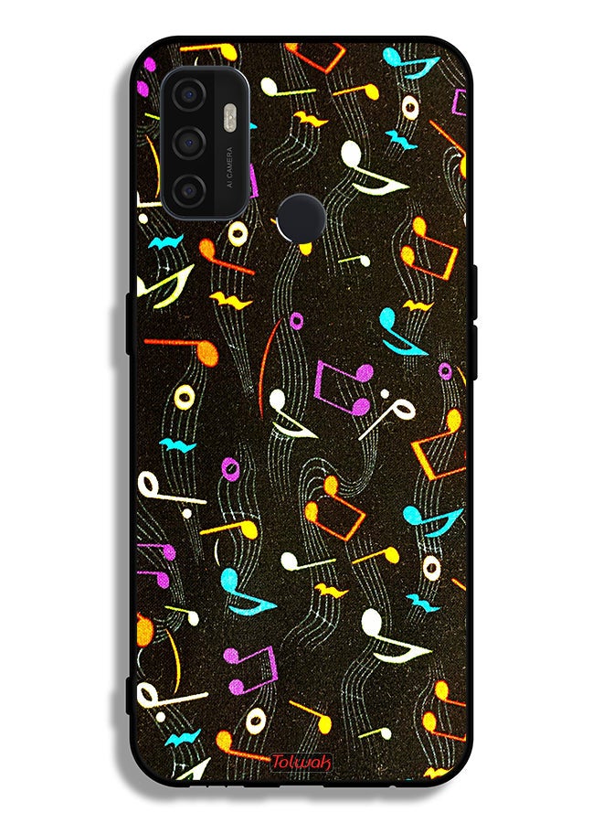 Tolwak Oppo A32 Protective Case Cover Music Fabric Pattern - Image 2