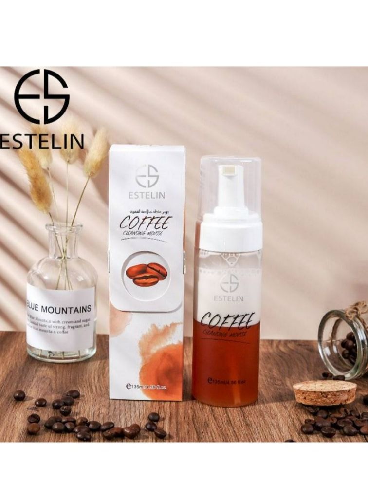 ESTELIN Deep Cleansing Exfoliating Makeup Removal Coffee Face Wash Cleansing Mousse 135 ml - Image 1