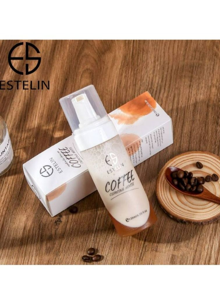 ESTELIN Deep Cleansing Exfoliating Makeup Removal Coffee Face Wash Cleansing Mousse 135 ml - Image 5