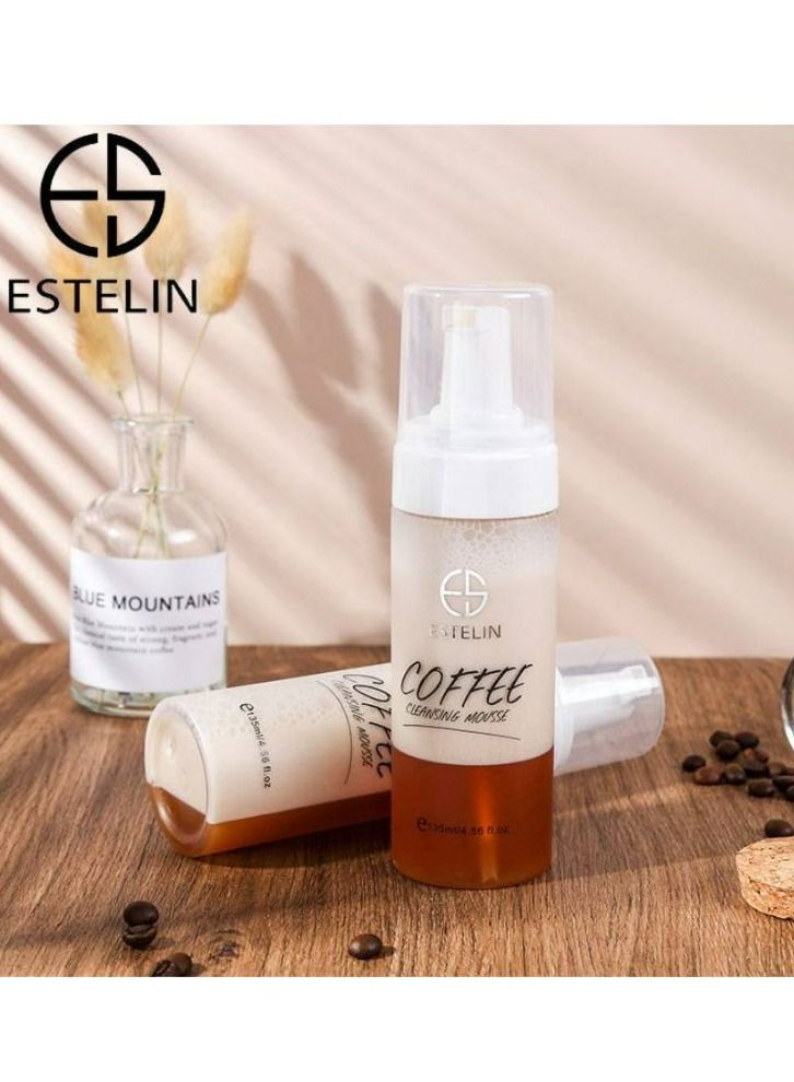 ESTELIN Deep Cleansing Exfoliating Makeup Removal Coffee Face Wash Cleansing Mousse 135 ml - Image 3