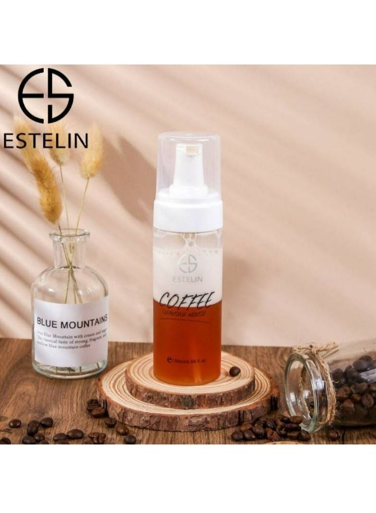 ESTELIN Deep Cleansing Exfoliating Makeup Removal Coffee Face Wash Cleansing Mousse 135 ml - Image 2
