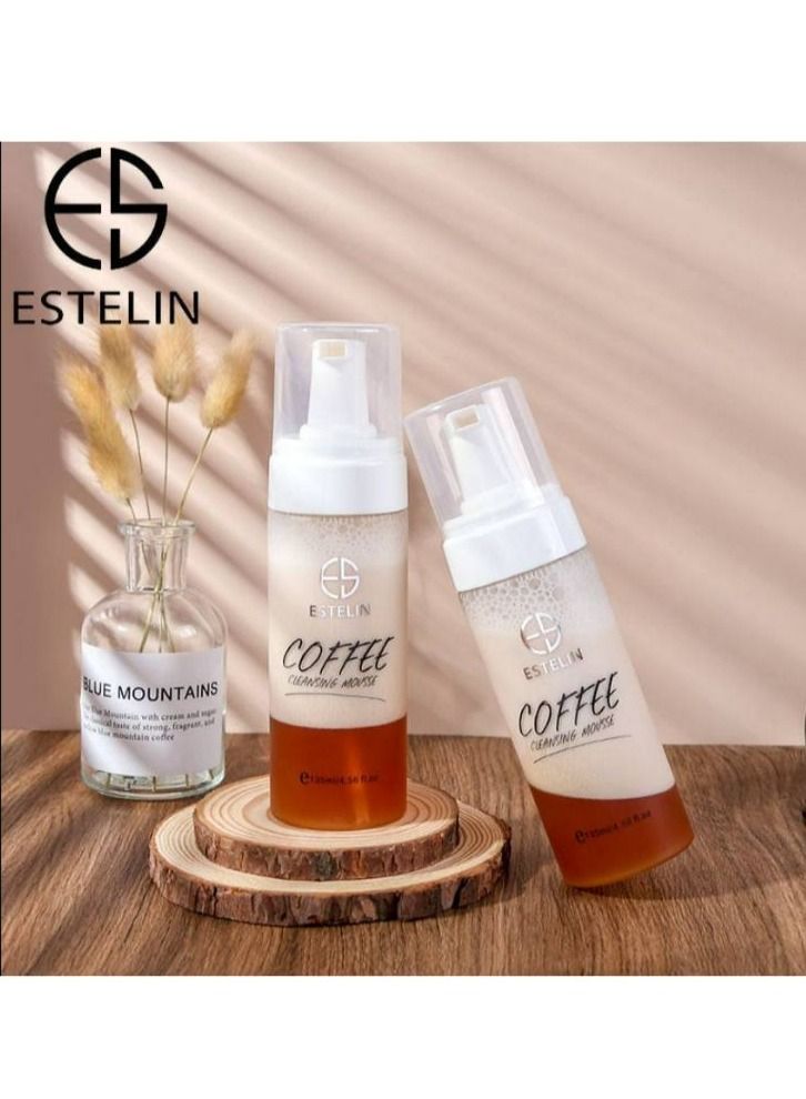 ESTELIN Deep Cleansing Exfoliating Makeup Removal Coffee Face Wash Cleansing Mousse 135 ml - Image 4
