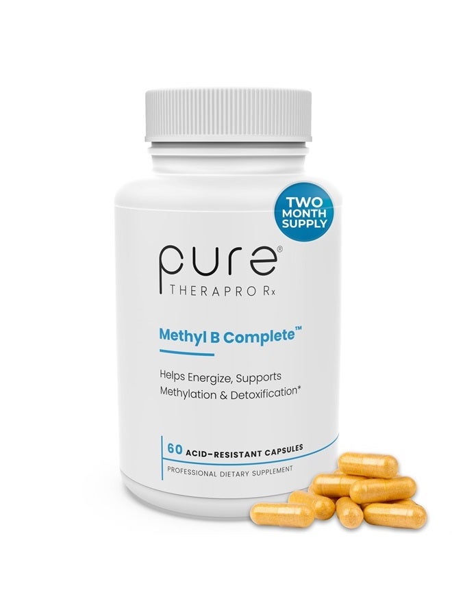 Pure Therapro Rx Methyl B Complete - 60 Vegetable Capsules | Optimal Methylation Support Supplement with Quatrefolic 5-MTHF (Active folate), Methylcobalamin (Active B12), B2, B6, and TMG | Pharmaceutical Grade - Image 1