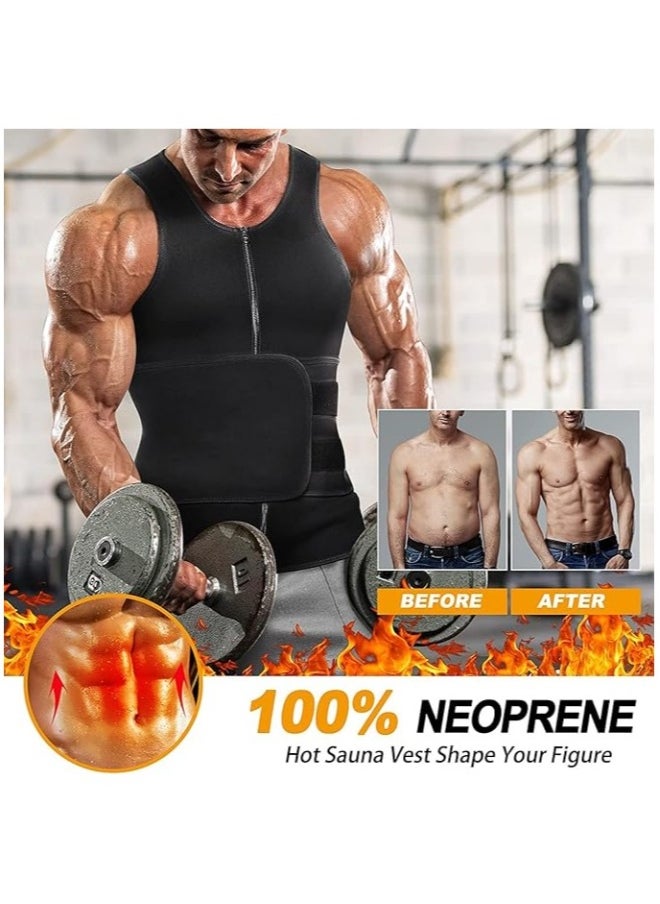 Generic Men's Sauna Vest and Waist Trainer Combo for Weight Loss and Posture Support - Neoprene Abdomen Slimming Shaper with Healthy Sweat Promoting Technology (XXXL)  - Image 2