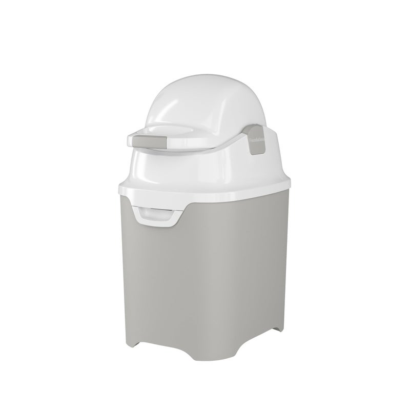 Foundations Mini Diaper Pail with Airtight Lid Durable Odorless Diaper Disposal Large Capacity Holds up to 30 Newborn Diapers Refill with Any Bags Gray