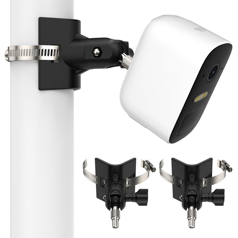 Outdoor Camera Mount for Arlo Pro 5SPro 4Pro 3Ultra 2Essential XL for eufyCam 2C2C Pro and More 14 Threaded Camera No Drill Pole Mount Black 2 Pack