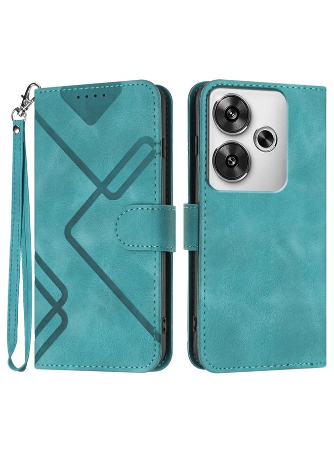 اس-توب جراب لهاتف Redmi Turbo 3 / Xiaomi Poco F6 جراب هاتف من الجلد بنمط خطوط - Image 1