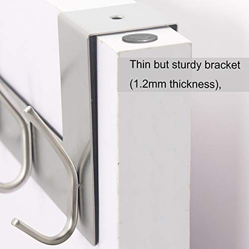 WEBI Over The Door Hook Door Hanger:Over The Door Towel Rack with 6 Hooks for Hanging Coats,Door Coat Hanger Towel Hanger Over Door Coat Rack for Towels,Clothes,Back of Bathroom,Silver - Image 4