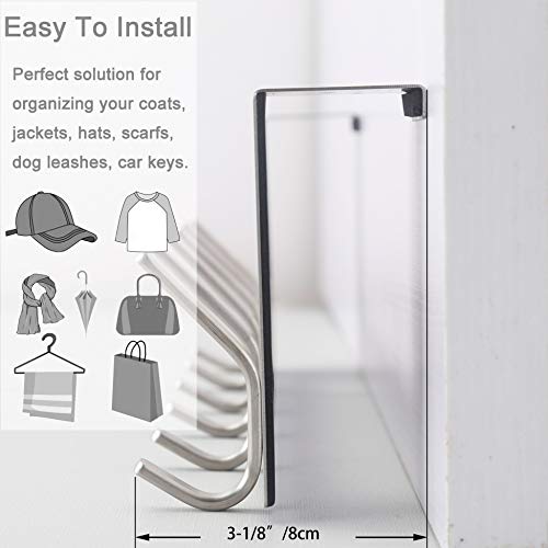 WEBI Over The Door Hook Door Hanger:Over The Door Towel Rack with 6 Hooks for Hanging Coats,Door Coat Hanger Towel Hanger Over Door Coat Rack for Towels,Clothes,Back of Bathroom,Silver - Image 5