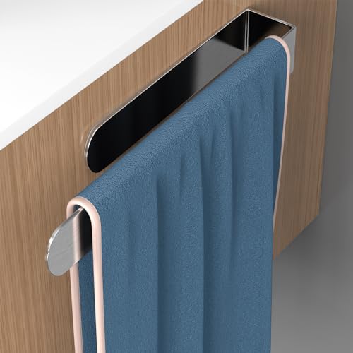 HUFEEOH Hand Towel Holder Self Adhesive Towel Bar Towel Holder for Kitchen Cabinet Stainless Steel Bath Towel Holder Stick on Wall
