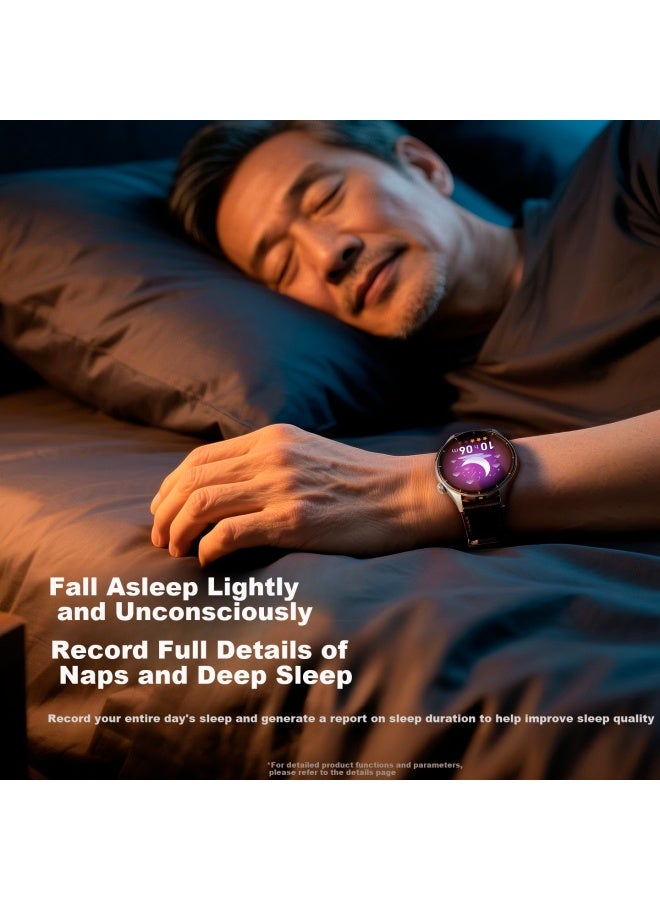 Dido E70spro Leather Brown Blood Pressure Watch, Blood Sugar And Uric Acid Health Research, One-on Sos Emergency Call, Emotional Heart Rate And Blood Oxygen Monitoring, Health Management Assistant, Bluetooth Calling For Men And Wome - Image 3
