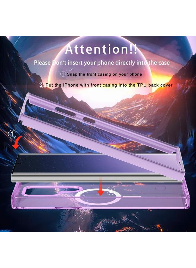 اس-توب جراب لهاتف Samsung Galaxy S24 Ultra 5G، جراب هاتف MagSafe مغناطيسي ملون من البولي كربونات + TPU - Image 3