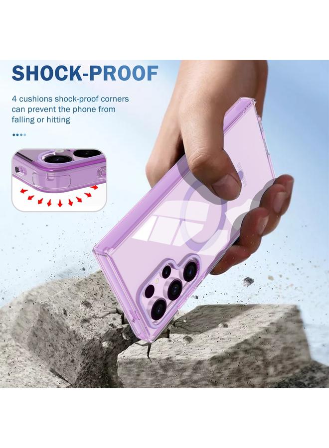 اس-توب جراب لهاتف Samsung Galaxy S24 Ultra 5G، جراب هاتف MagSafe مغناطيسي ملون من البولي كربونات + TPU - Image 5