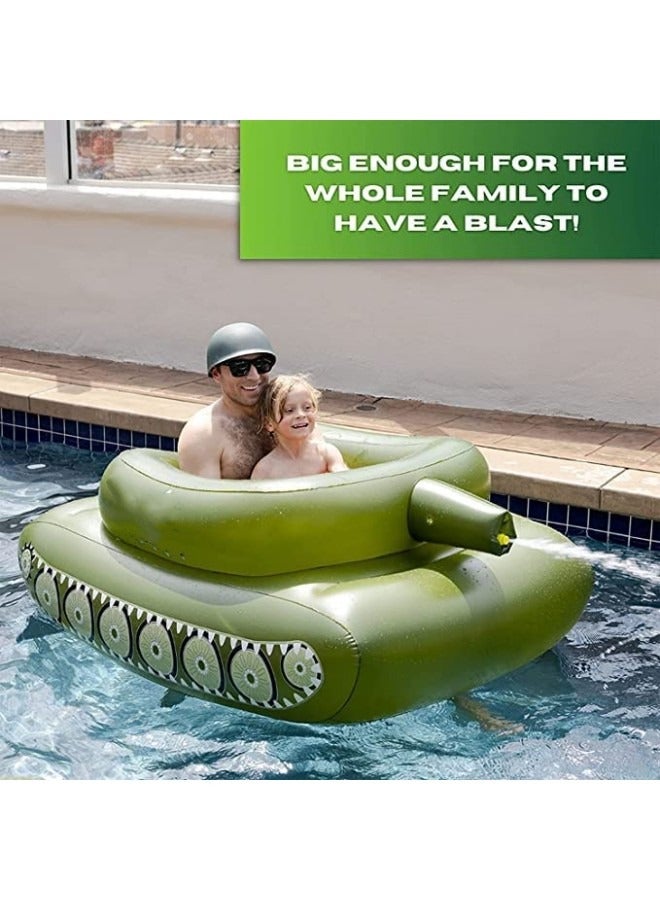 JOMILA Float Pool Floaties Tank Sprinkling Toy with Squirt Gun for Kids Adult,Tank Inflatable for Pool Party Toys - Image 2