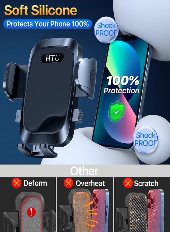 HTU 2025 Best Car Phone Holder 【Ultimate 5-in-1 & Upgraded 100+LBS Strongest Suction】【True Military-Grade & Safety Cert】 360° Windshield Dashboard Vent Mount for iPhone Android & Truck, Deep Black - Image 2