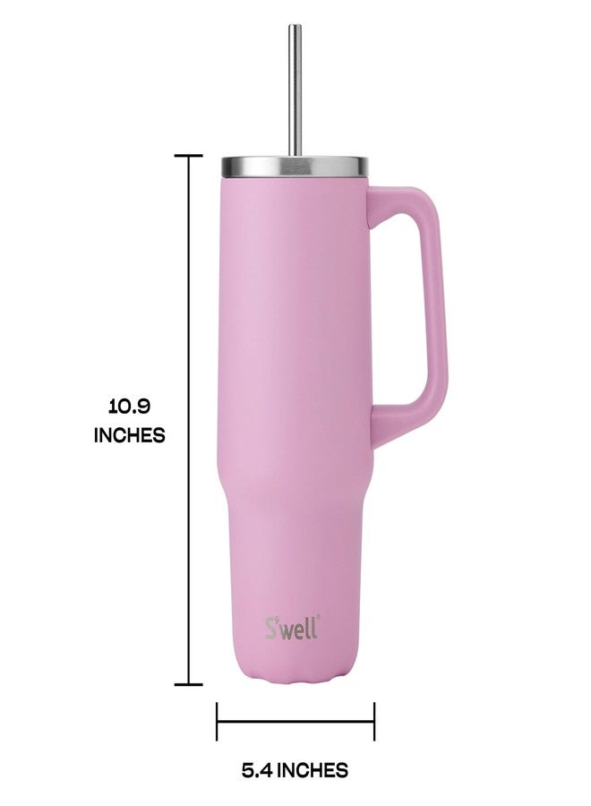 S'well Recycled Stainless Steel Tumbler XL with Straw and Handle, 30oz, Hydrangea Pink, Triple Layered Vacuum Insulated Containers Keeps Drinks Cold for 36 hours and Hot for 9 - Image 5