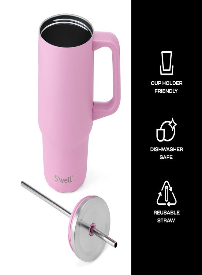 S'well Recycled Stainless Steel Tumbler XL with Straw and Handle, 30oz, Hydrangea Pink, Triple Layered Vacuum Insulated Containers Keeps Drinks Cold for 36 hours and Hot for 9 - Image 4