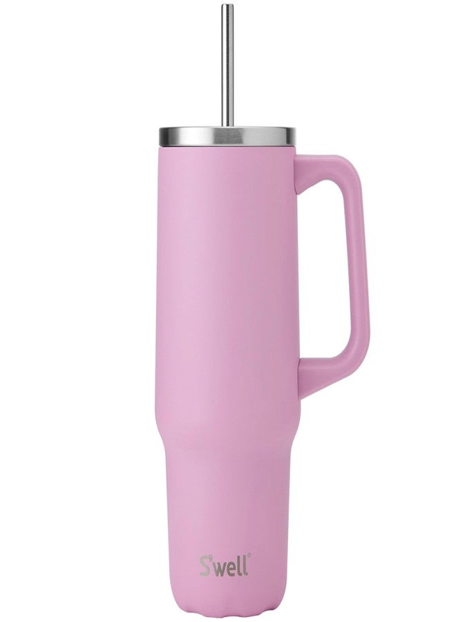 S'well Recycled Stainless Steel Tumbler XL with Straw and Handle, 30oz, Hydrangea Pink, Triple Layered Vacuum Insulated Containers Keeps Drinks Cold for 36 hours and Hot for 9 - Image 1