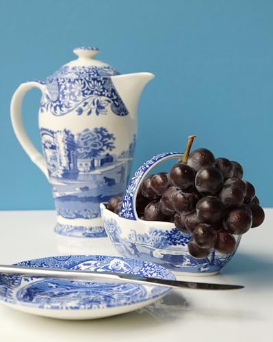 Portmeirion Spode Blue Italian Porcelain Handled Basket with Chip-Resistant Glaze - 6 Inch Decorative Serving Dish for Holiday Gift Giving, Hostess Presentation, Seasonal Table Accents - Image 2