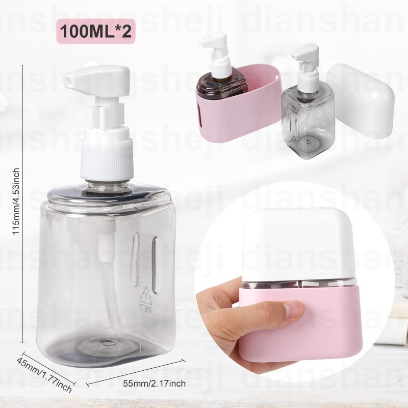 Yamadura Travel bottles for Toiletries, TSA Approved Travel Containers, Refillable, Portable, Spray Bottles and Pump Bottles with Labels for Creams, Perfumes and Shampoos (Pink) - Image 2