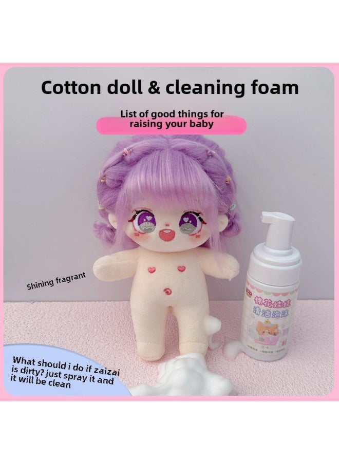 Generic - Cotton Doll Cleaner Blush Doll Coat Cleaning Solution Foam Spray Plush Toy Cloth Dry Cleaning Hair Care Solution-Color:Cotton Doll Three-color Blush + Free Brush - Image 1
