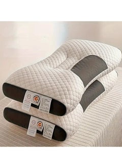 DubaiGallery Latex Foam Pillows Square Neck Massager Pillow Memory Foam Super Hypoallergenic Rubber Natural Woven 100% Polyester  - Image 4