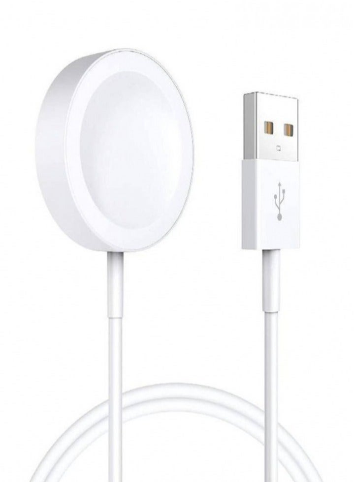 "Magnetic Wireless USB Charger for Apple Watch – Portable Smart Charging Dock for Series 2-7, Compatible with iPhone, White" - Image 1