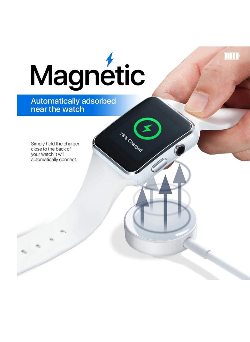 "Magnetic Wireless USB Charger for Apple Watch – Portable Smart Charging Dock for Series 2-7, Compatible with iPhone, White" - Image 2