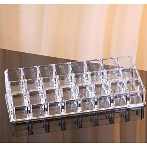 JELLEX Lipstick Holder 24 Grid Spaces Clear Acrylic Lipstick Organizer Display Stand Cosmetic Makeup Organizer for Lipstick, Brushes, Bottles, [Without Lipstick ] - Image 4