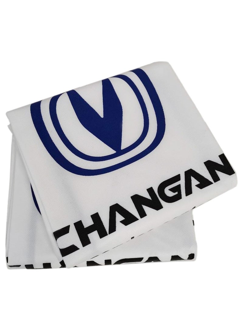 تشانجان عرض كومبو - شراء طقم غطاء حماية من الغبار والأوساخ لمقعد السيارة مكون من قطعتين، مظلة شمسية للزجاج الأمامي للسيارة باللون الأبيض، ومظلة لأشعة الشمس فوق البنفسجية للسيارة وواقي للحرارة - Image 3