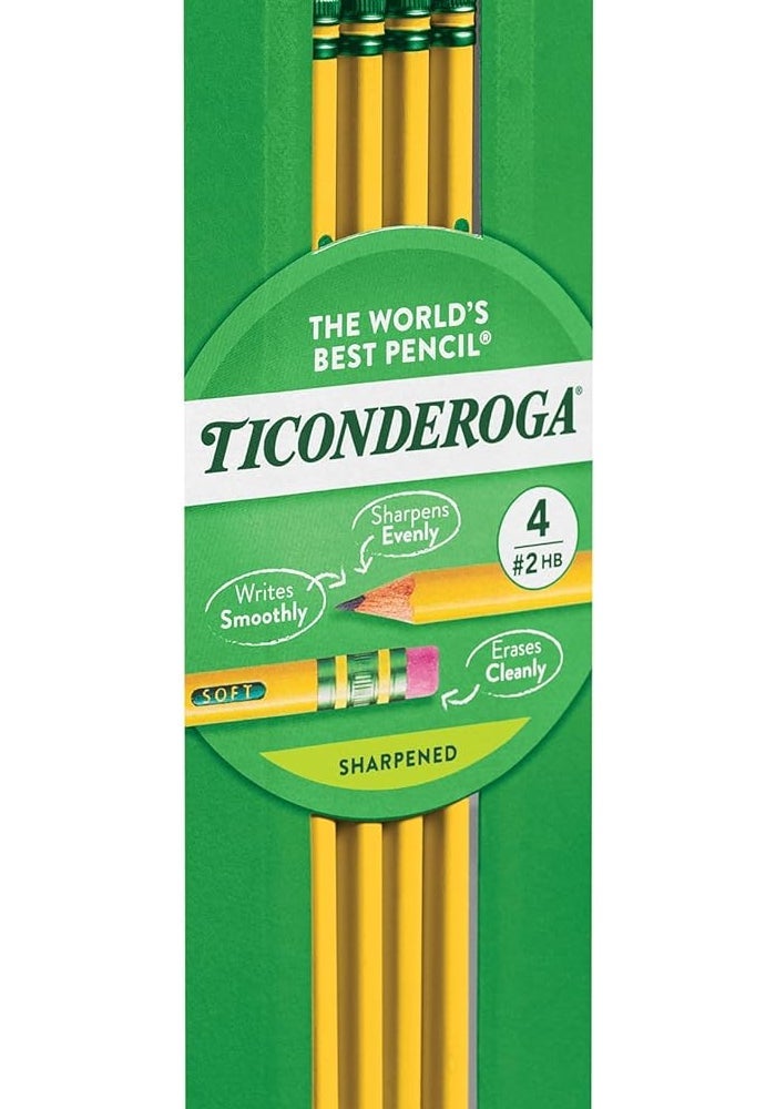 Ticonderoga No. 2 Soft Graphite Pencils - 4 Count Pack - Image 5