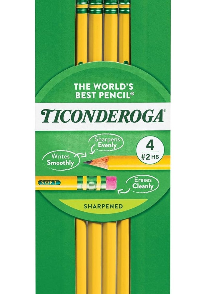 Ticonderoga No. 2 Soft Graphite Pencils - 4 Count Pack - Image 1
