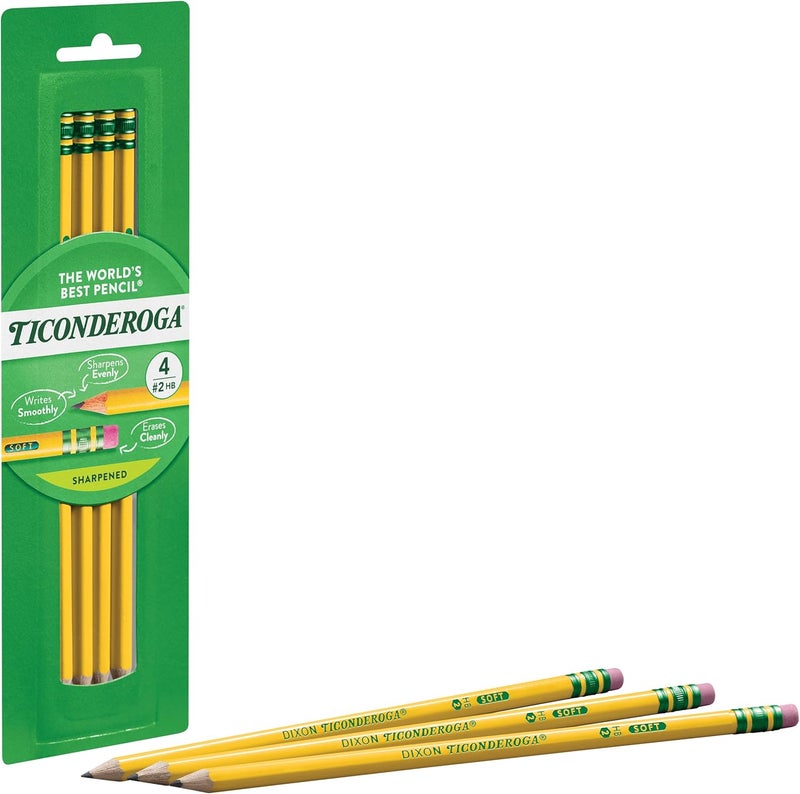 Ticonderoga No. 2 Soft Graphite Pencils - 4 Count Pack - Image 4